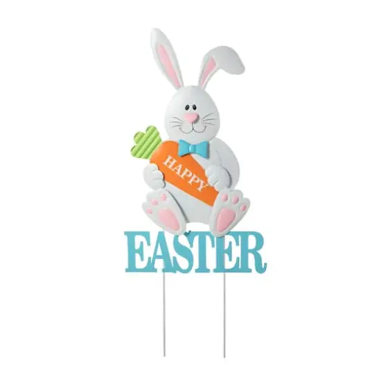 Glitzhome&reg; 30" Easter Metal Bunny Yard Stake {1}