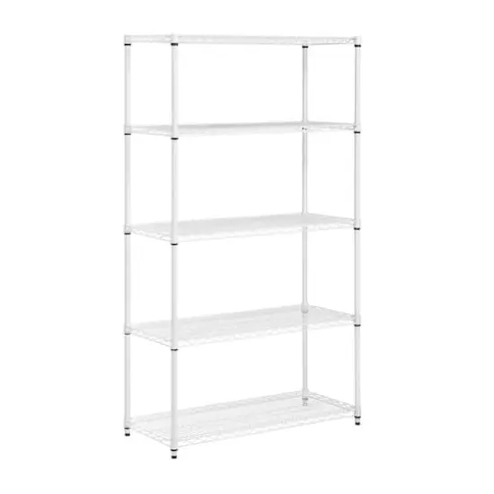 Honey Can Do White 5-Tier Heavy-Duty Adjustable Shelving Unit {1}