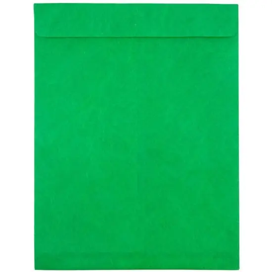 JAM Paper 10" x 13" Tyvek Tear-Proof Open End Catalog Envelopes, 25ct. Green {1}