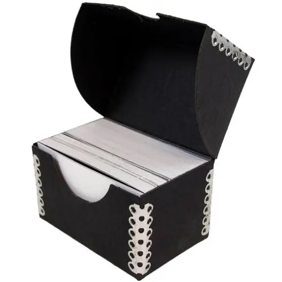 JAM Paper Desktop Business Card Box Black Kraft {1}