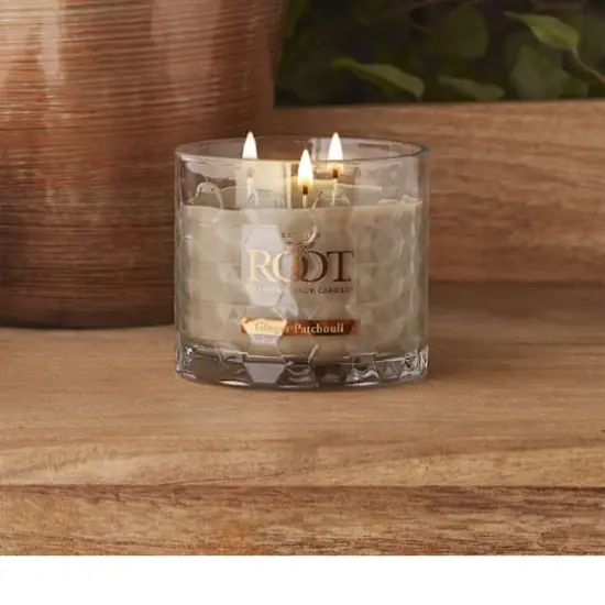 Root Candles Signature 3-Wick Honeycomb Beeswax Blend Jar Candle Ginger Patchouli {3}