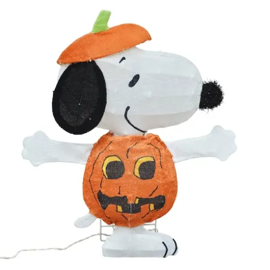 24" LED Peanuts Snoopy in Jack-O-Lantern Yard Art {4}