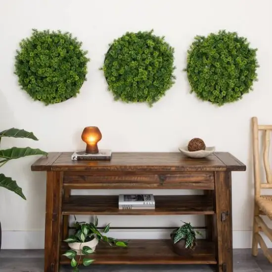20" Framed Irish Green Meadow Artificial Living Wall Art Panel {8}