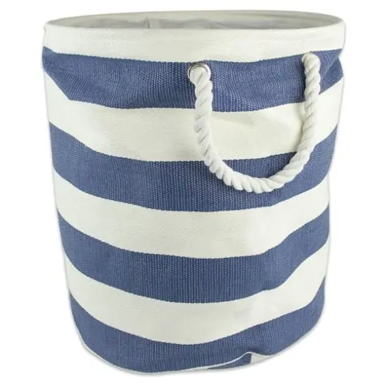 DII&reg; 14" Stripe Woven Paper Storage Bin Nautical Blue Stripe {1}