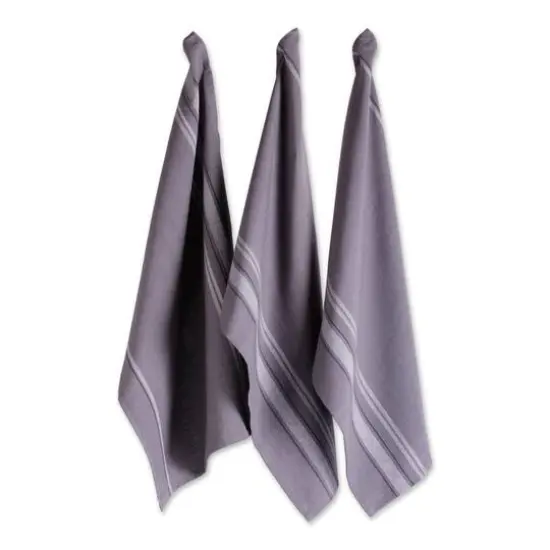 DII&reg; Gray Chambray French Stripe Woven Dishtowel, 3ct. {1}