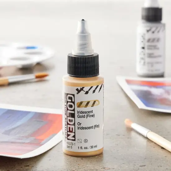 Golden&reg; High Flow Acrylics, 1oz. Iridescent Gold (Fine) {3}