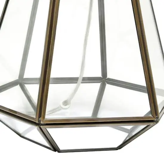 Lalia Home 18" Transparent Triagonal Brass Table Lamp {9}