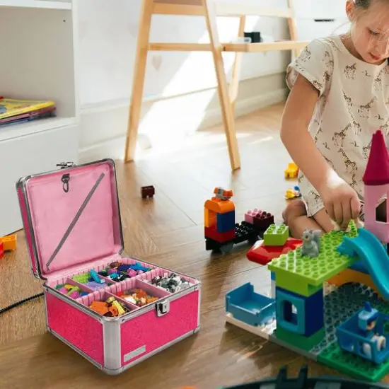 Vaultz Pink Bling Divided Storage Box {6}