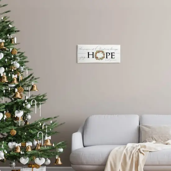 Stupell Industries Joy, Hope & Peace Christmas Wreath Wall Art {3}