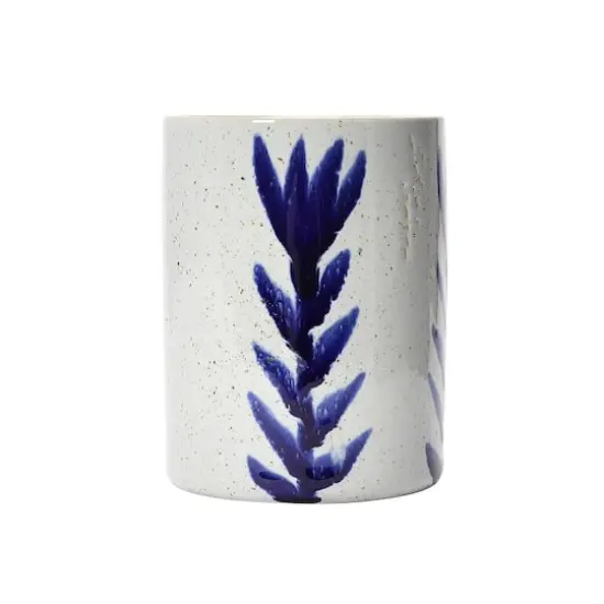 Hello Honey&reg; 12oz. Antique Blue and White Reactive Glaze Mug Set with Flower Design {4}