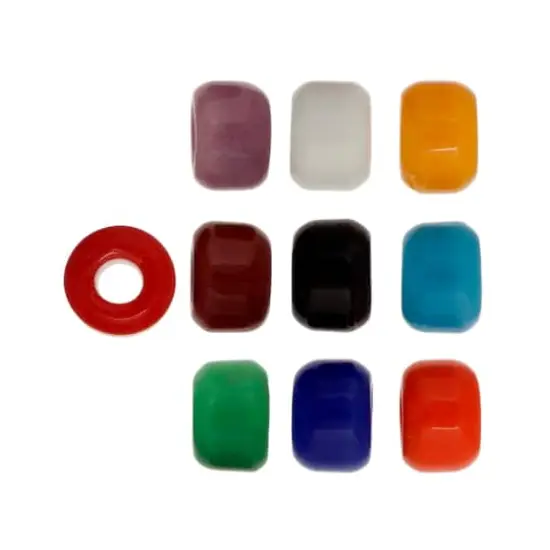 John Bead 9mm Assorted Rainbow Opaque Czech Glass Pony Beads, 300ct. {3}