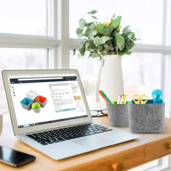 Welaxy Felt 3 Piece Orange, Green & Turquoise Storage Cups {7}