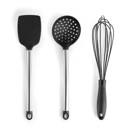 MegaChef Gray Silicone & Stainless Steel Cooking Utensils Set, 14ct. {3}