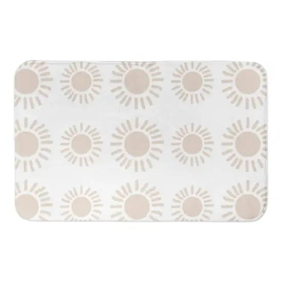 Tan Dot Sunburst 34" x 21" Bath Mat {1}