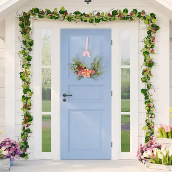 16" Easter Bunny & Mixed Floral Wall Hanging D&eacute;cor {4}