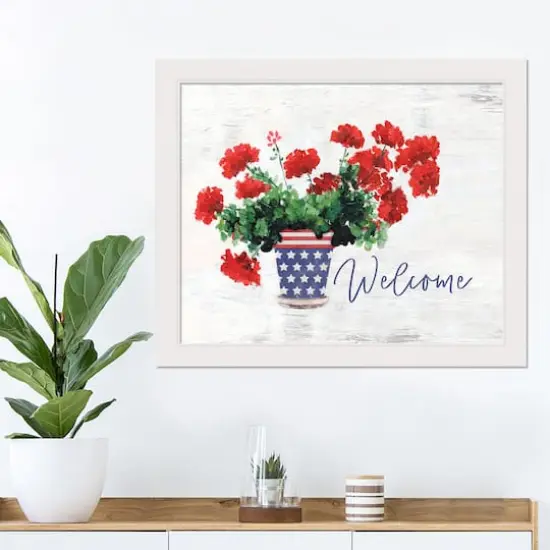 Patriotic Welcome Print in White Frame {3}
