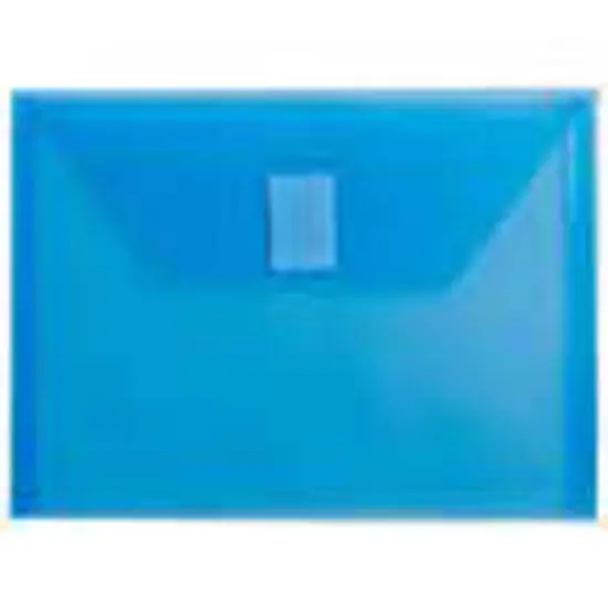 JAM Paper 5.5" x 7.5" Plastic Booklet Envelopes with Hook & Loop Closure, 24ct. Blue {5}