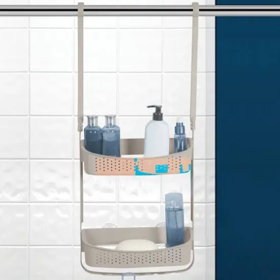 Bath Bliss 2 Way Convertible Shower Caddy Taupe {6}