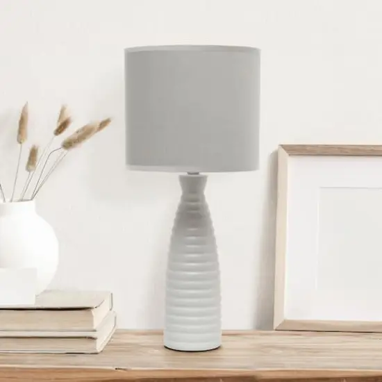 Simple Designs Alsace Bottle Table Lamp Gray {3}