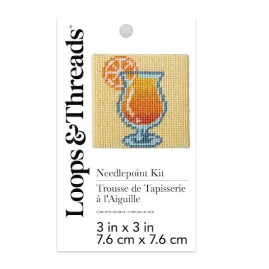 3" x 3" Fruity Drink Needlepoint Kit by Loops & Threads&reg; {3}