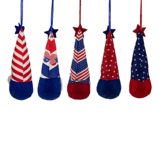 6.5" Patriotic 4th of July Americana Gnome Ornament Set {3}
