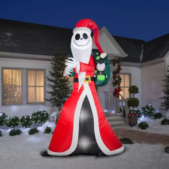 10ft. Airblown&reg; Inflatable Giant Christmas Jack Skellington as Sandy Claws {5}