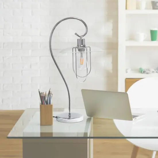 Lalia Home Modern Metal Scroll Table Lamp Chrome {6}