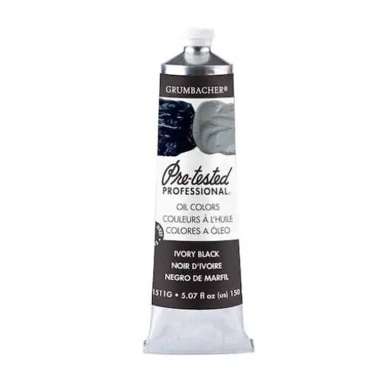 Grumbacher&reg; Pre-Tested Professional Oil Color, 150mL Ivory Black {1}