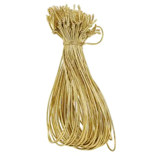 JAM Paper Home D&eacute;cor Trimmings 6" Elastic Hangtag String Loops Gold {1}