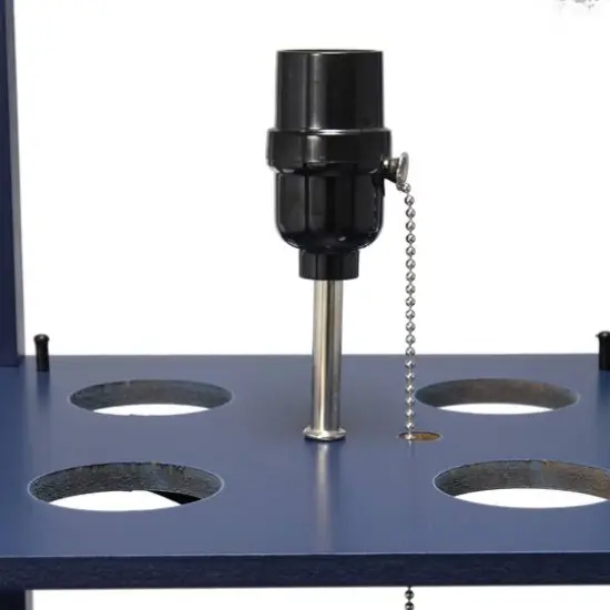 Lalia Home 5ft. Column Shelf Floor Lamp with Linen Shade Navy {8}