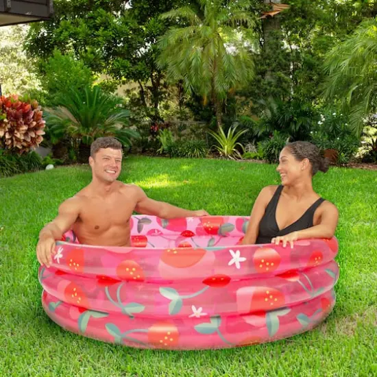 PoolCandy 5ft. Strawberries & Cherries Inflatable Sunning Pool {3}