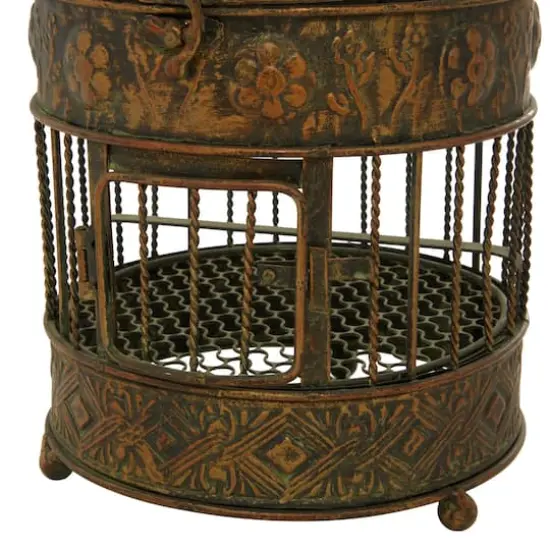 Vintage Bronze Metallic Tapered Bird Cage Set {5}