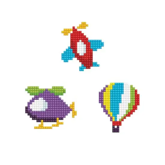 Diamond Dotz&reg; Beginner Fly - Hot Air Balloon, Plane, Helicopter DOTZIES Stickers Diamond Painting Artwork Kit {1}