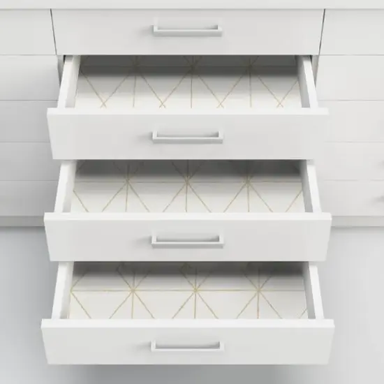 Wallpops White & Gold Get In Line Peel & Stick Wallpaper {6}