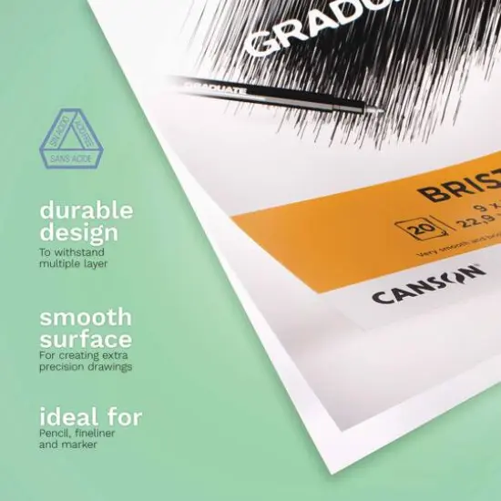 Canson&reg; Graduate Foldover Bristol Pad, 9" x 12" {4}