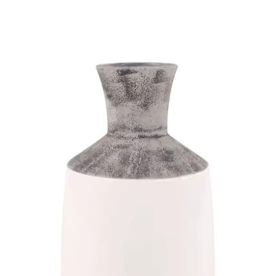 White Stoneware Coastal Style Vase Set {3}