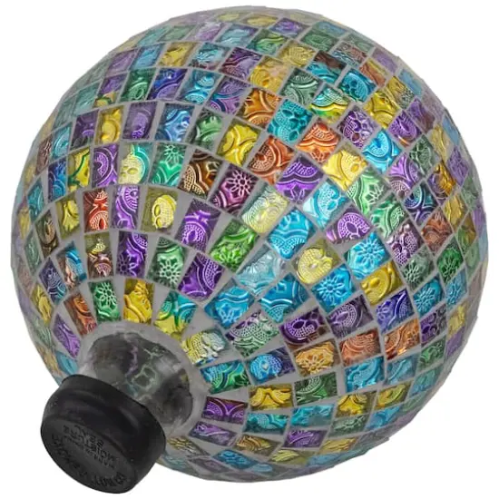 10" Multicolor Mosaic Window Pane Outdoor Garden Gazing Ball {5}