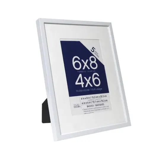 5 Pack 4" x 6" Basics Multipurpose Tabletop Frames by Studio D&eacute;cor&reg; White {4}