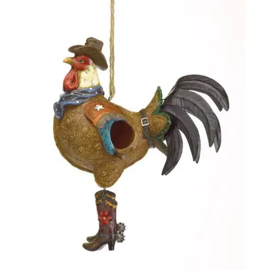 13" Cowboy Rooster Birdhouse {1}