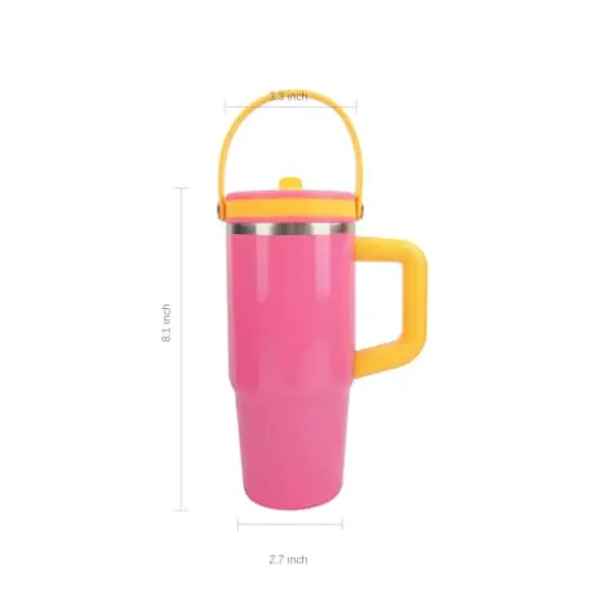 20oz. Two-Tone Stainless Steel Insulated Tumbler by Celebrate It&trade; Hot Pink {5}