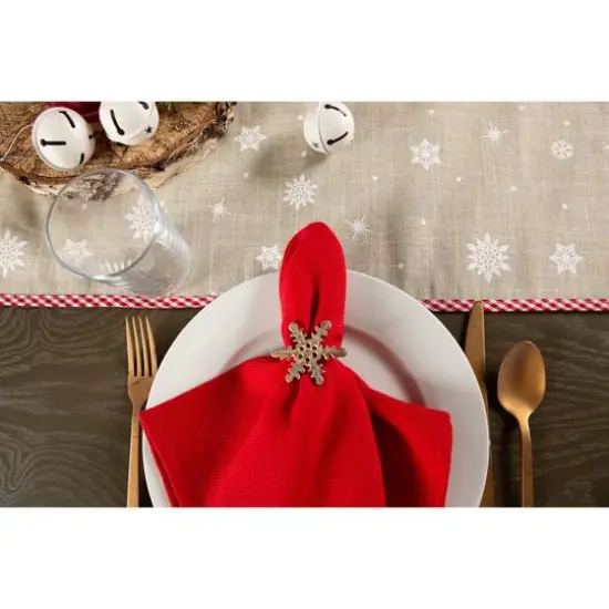 DII&reg; 108" Red Reindeer Embroidered Table Runner {7}