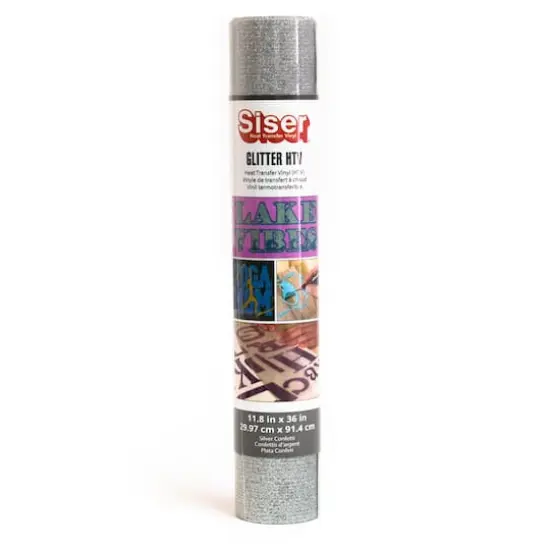 Siser&reg; Glitter Heat Transfer Vinyl, 36" Silver Confetti {1}