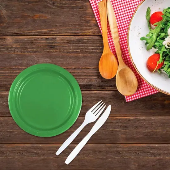 JAM Paper 7" Paper Party Plates, 50ct. Green {5}