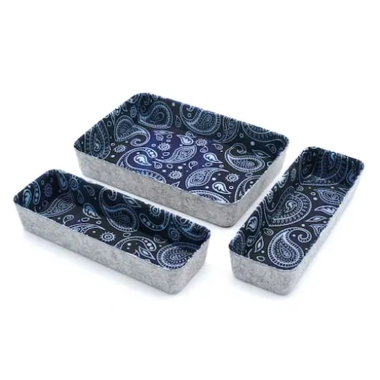 Welaxy Felt 3 Piece Paisley Drawer Organizer Set {7}