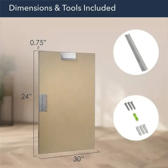 Head West Brushed Nickel 22" x 34" Float Framed Accent Mirror {8}