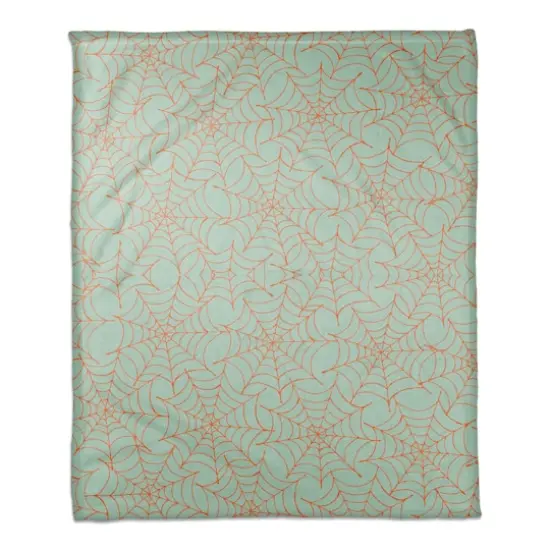 Blue Spider Web Fleece Throw {1}