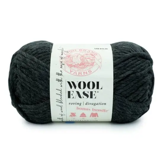 Lion Brand&reg; Wool-Ease&reg; Roving Bonus Bundle Yarn Charcoal {1}