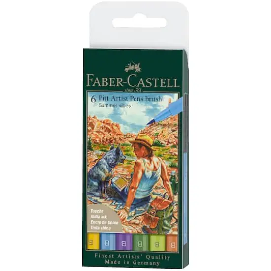 Faber-Castell® PITT® 6 Color Artist Brush Pen Set Summer Vibes {1}