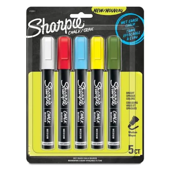Sharpie&reg; Standard Medium Point Wet Erase Chalk Markers, 5ct. {1}