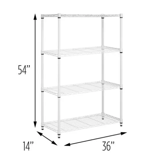 Honey Can Do White 4-Tier Heavy-Duty Adjustable Shelving Unit {6}